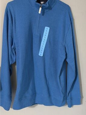 Lands' End Men's Bright Blue Half-Zip Sweater
